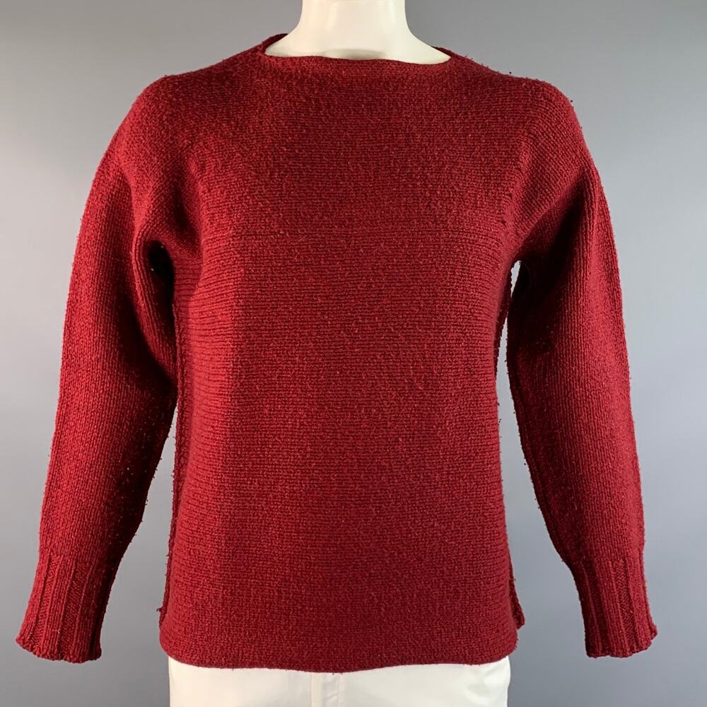 DRIES VAN NOTEN Size L Red Knit Merino Wool Knit Pullover